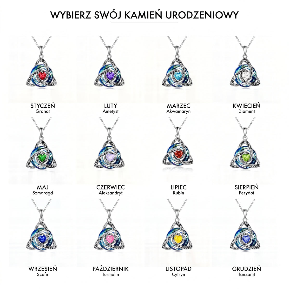 Naszyjnik Węzeł Czarownicy – Grudzień (Tanzanit)